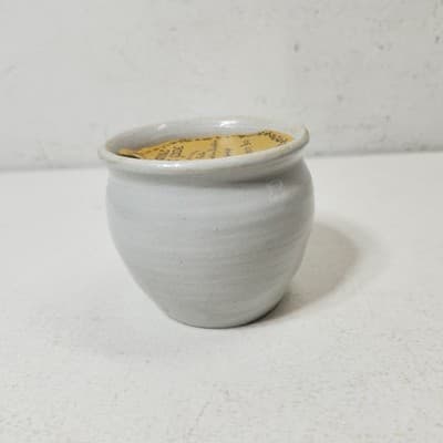 Vintage Williamsburg Pottery 3" Mini Crock With Candle Inside - Thumbnail 7