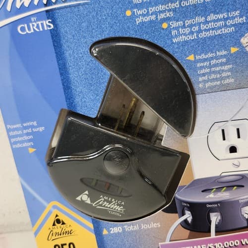 Vintage AOL Portable Surge Protector by Curtis ASP150T NEW - Thumbnail 3
