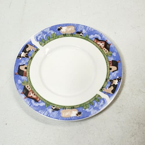 6 Gibson 6.5" Cow Appetizer Plates Country Kitchen Bundle Lot - Thumbnail 5