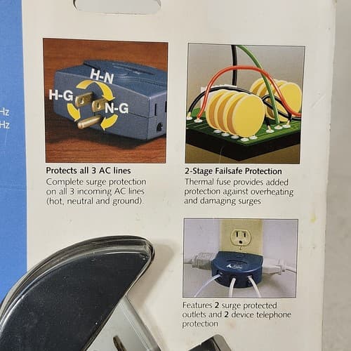 Vintage AOL Portable Surge Protector by Curtis ASP150T NEW - Thumbnail 6