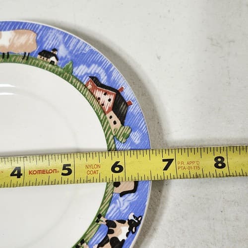 6 Gibson 6.5" Cow Appetizer Plates Country Kitchen Bundle Lot - Thumbnail 6