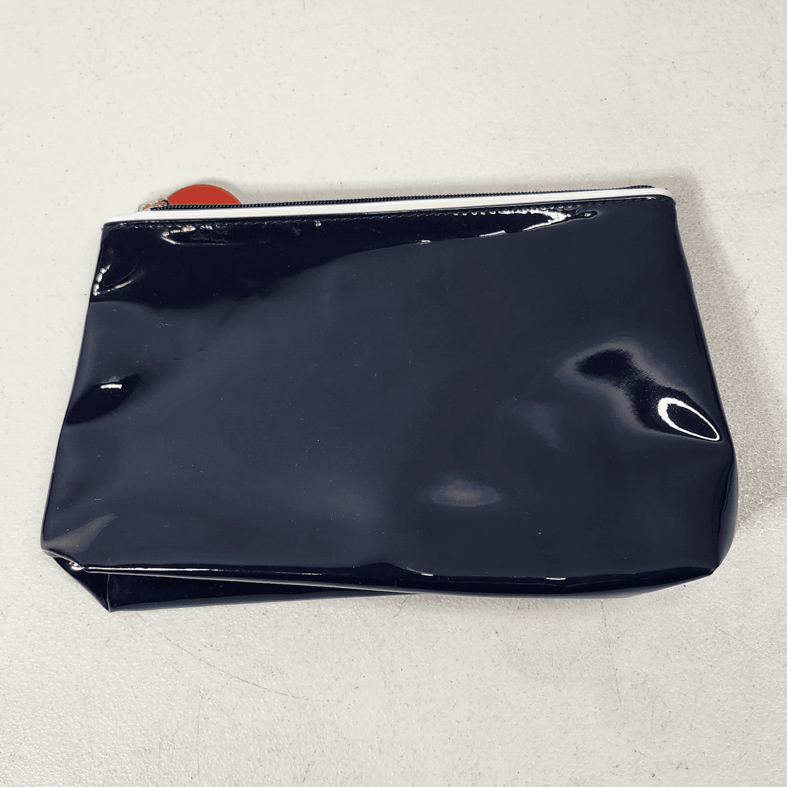Estee Lauder Lisa Perry Vinyl Navy Blue Polka Dot Makeup Cosmetic Bag - Thumbnail 5