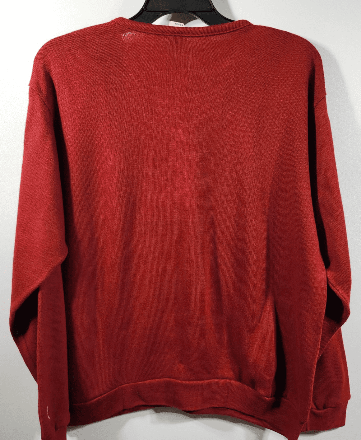 Vintage Discus Athletic 90s Men's XL Sweater VNeck Red Long Sleeve USA - Thumbnail 4