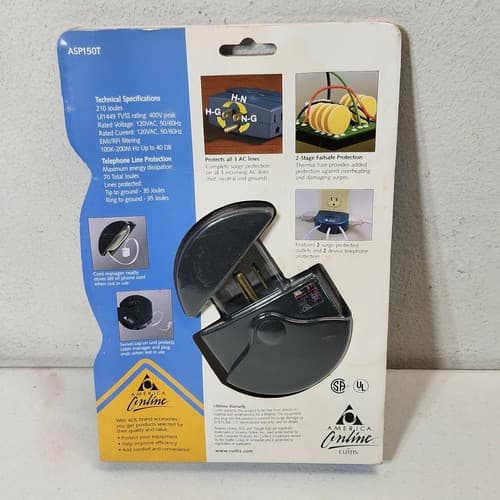 Vintage AOL Portable Surge Protector by Curtis ASP150T NEW - Thumbnail 4