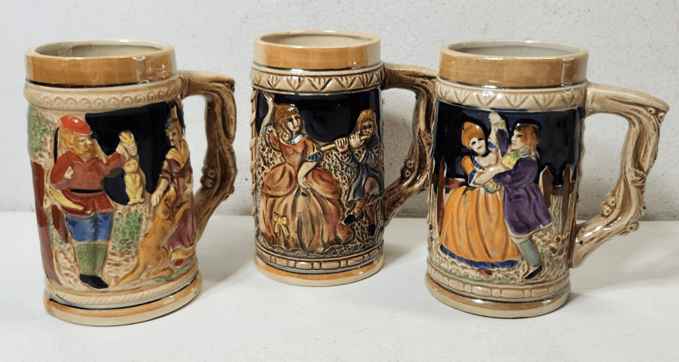 VTG Grants Beer Steins Mugs Home Bar Decor Bundle Lot Of 3 Made in Japan - Thumbnail 2