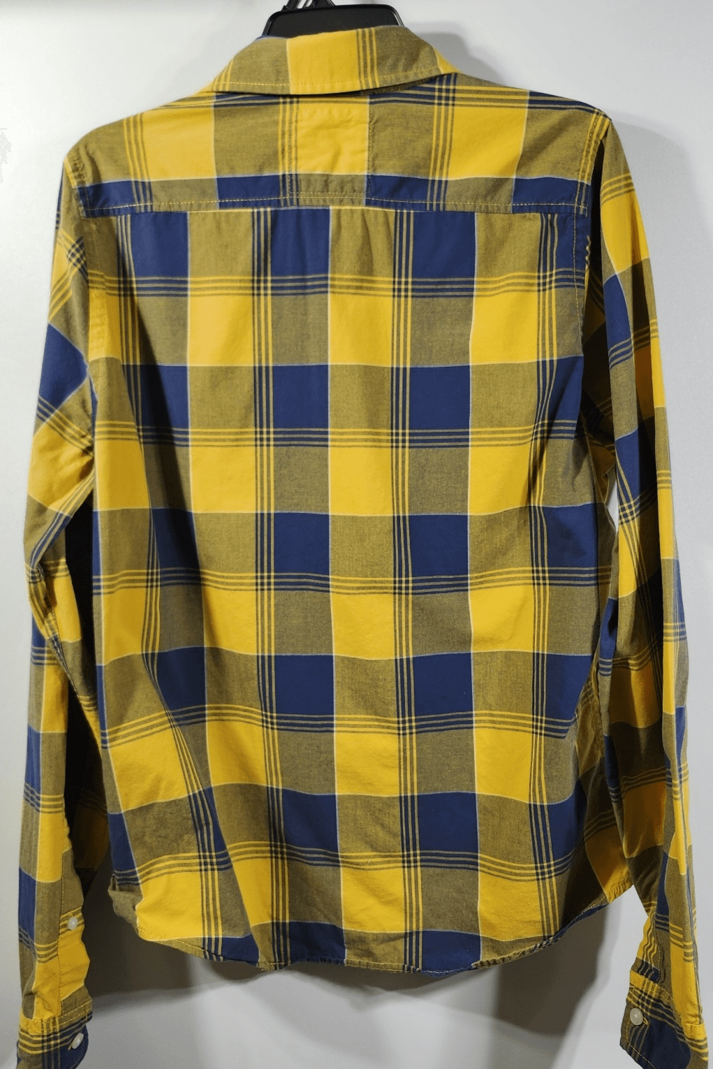 Hollister Shirt Men's L Button Down Blue Yellow Plaid Long Sleeve - Thumbnail 4