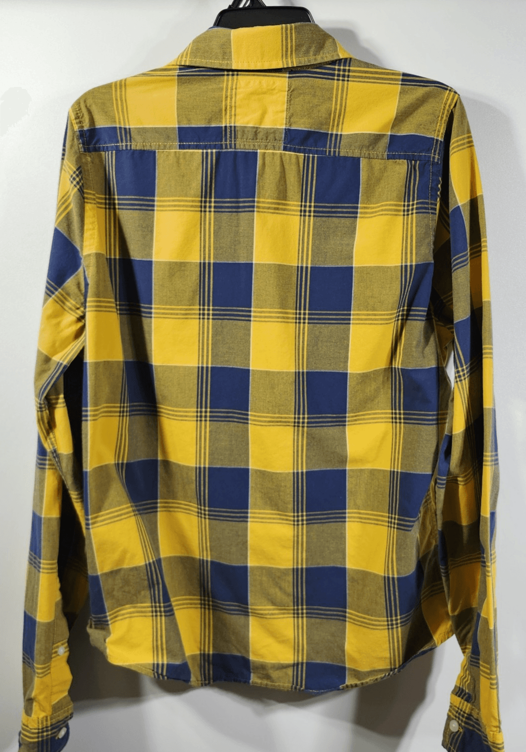 Hollister Shirt Men's L Button Down Blue Yellow Plaid Long Sleeve - Thumbnail 6