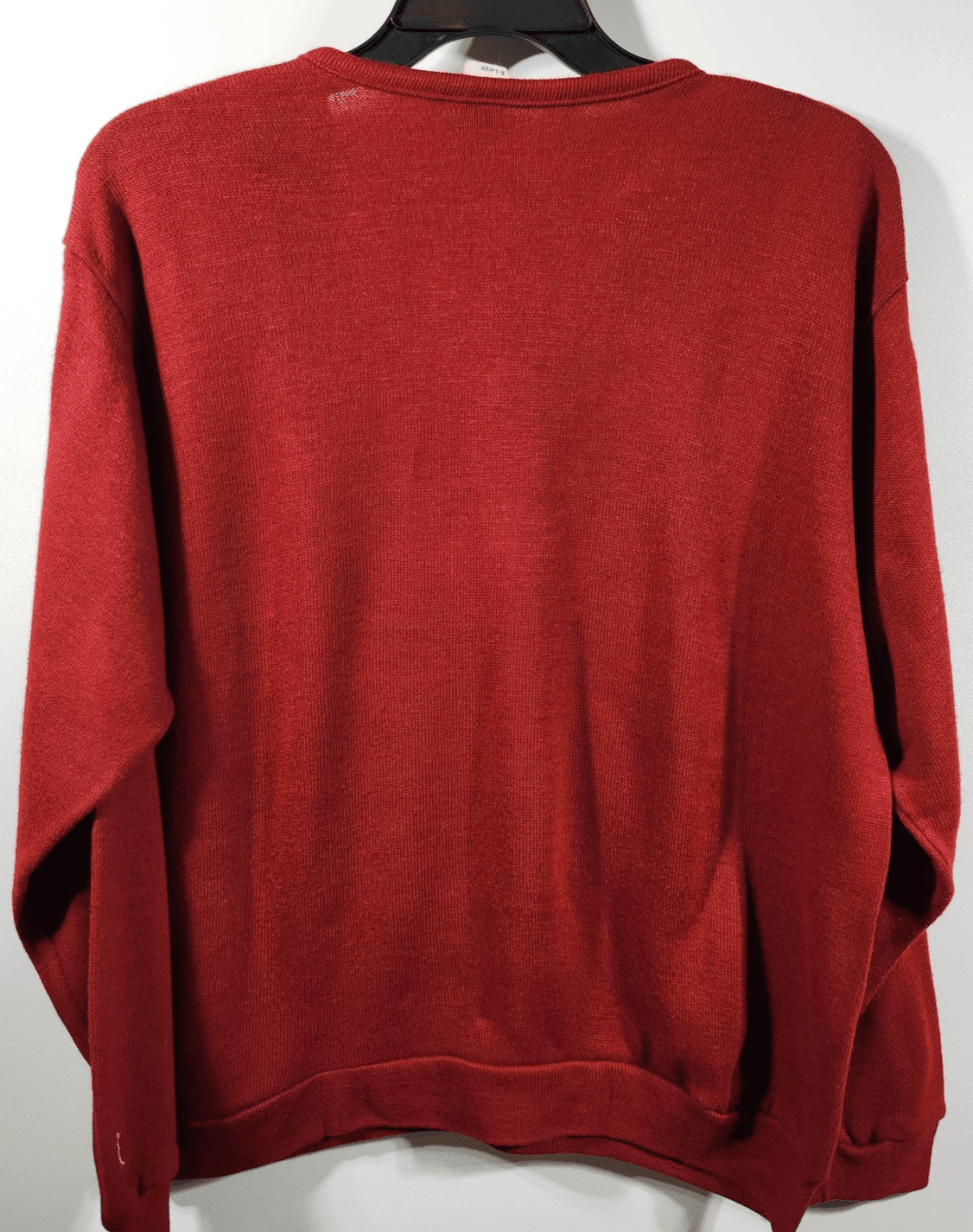 Vintage Discus Athletic 90s Men's XL Sweater VNeck Red Long Sleeve USA - Thumbnail 6