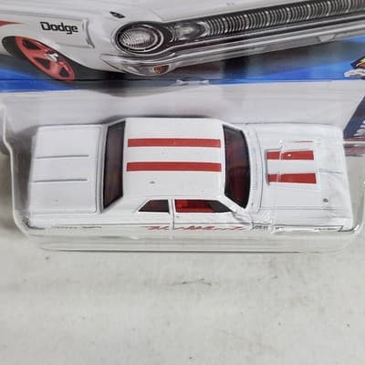 Hot Wheels '64 Dodge 330 Drag Racers White Car 1/64 Toy Vehicle NEW - Thumbnail 3