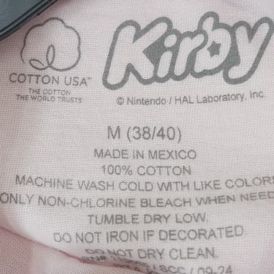 Kirby Men's Medium Pink T Shirt Nintendo Inhaling Food Japanese Characters NEW - Thumbnail 8