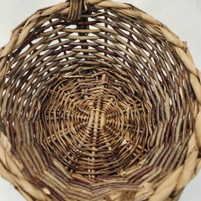 Vintage Large Wicker Basket with Handle Woven Home Decor 16" x 10" - Thumbnail 8