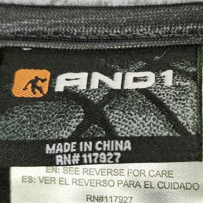 And1 TrackJacket Men's Medium Gray Logo Basketball Full Zip Coat - Thumbnail 8