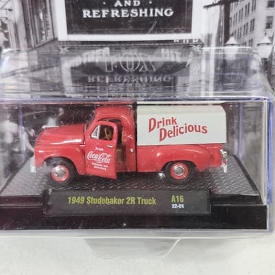 M2 Machines Coca Cola 1949 Studebaker 2R Truck 1/64 Toy Vehicle NEW - Thumbnail 2