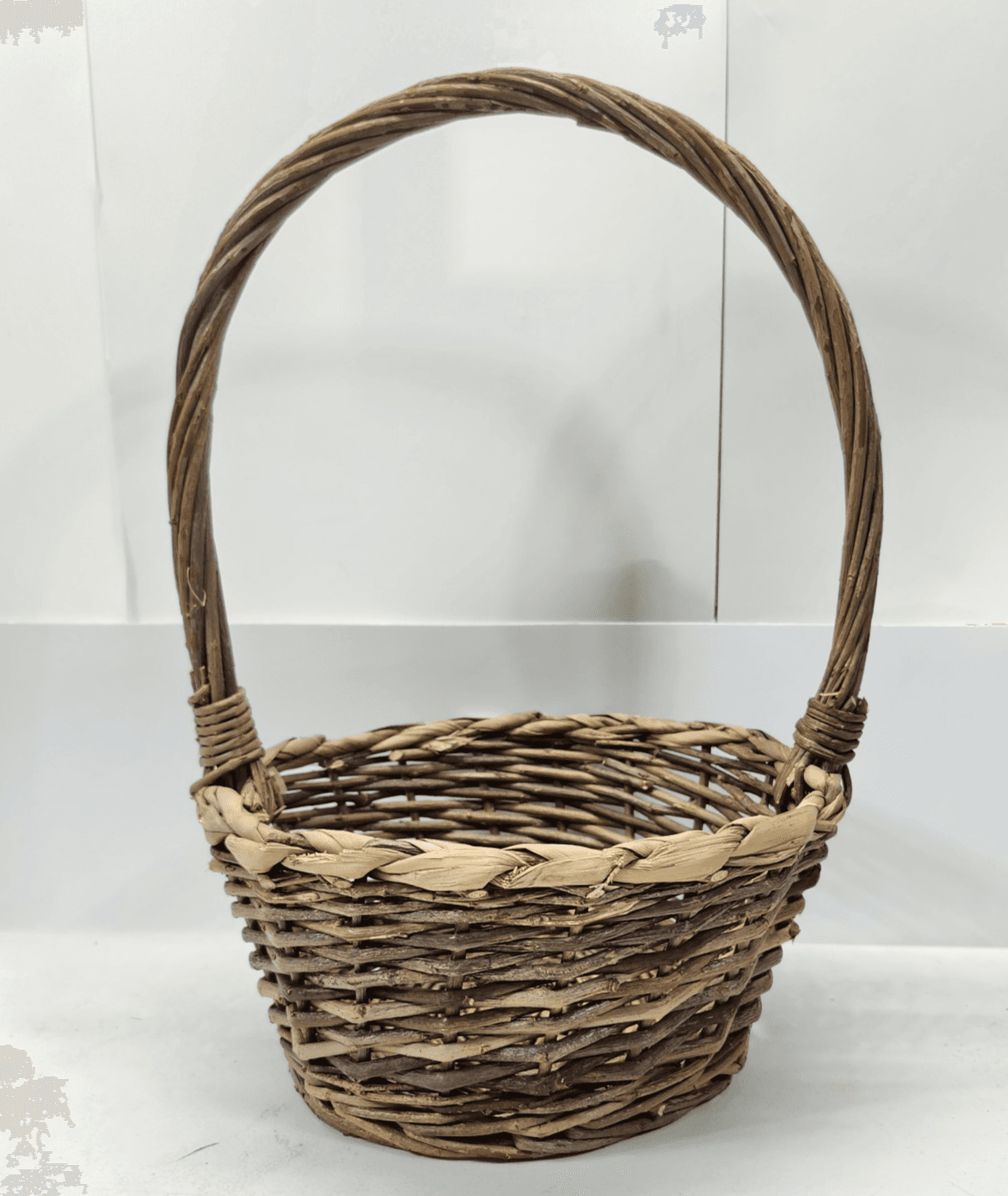 Vintage Large Wicker Basket with Handle Woven Home Decor 16" x 10" - Thumbnail 2