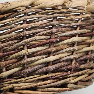 Vintage Large Wicker Basket with Handle Woven Home Decor 16" x 10" - Thumbnail 11