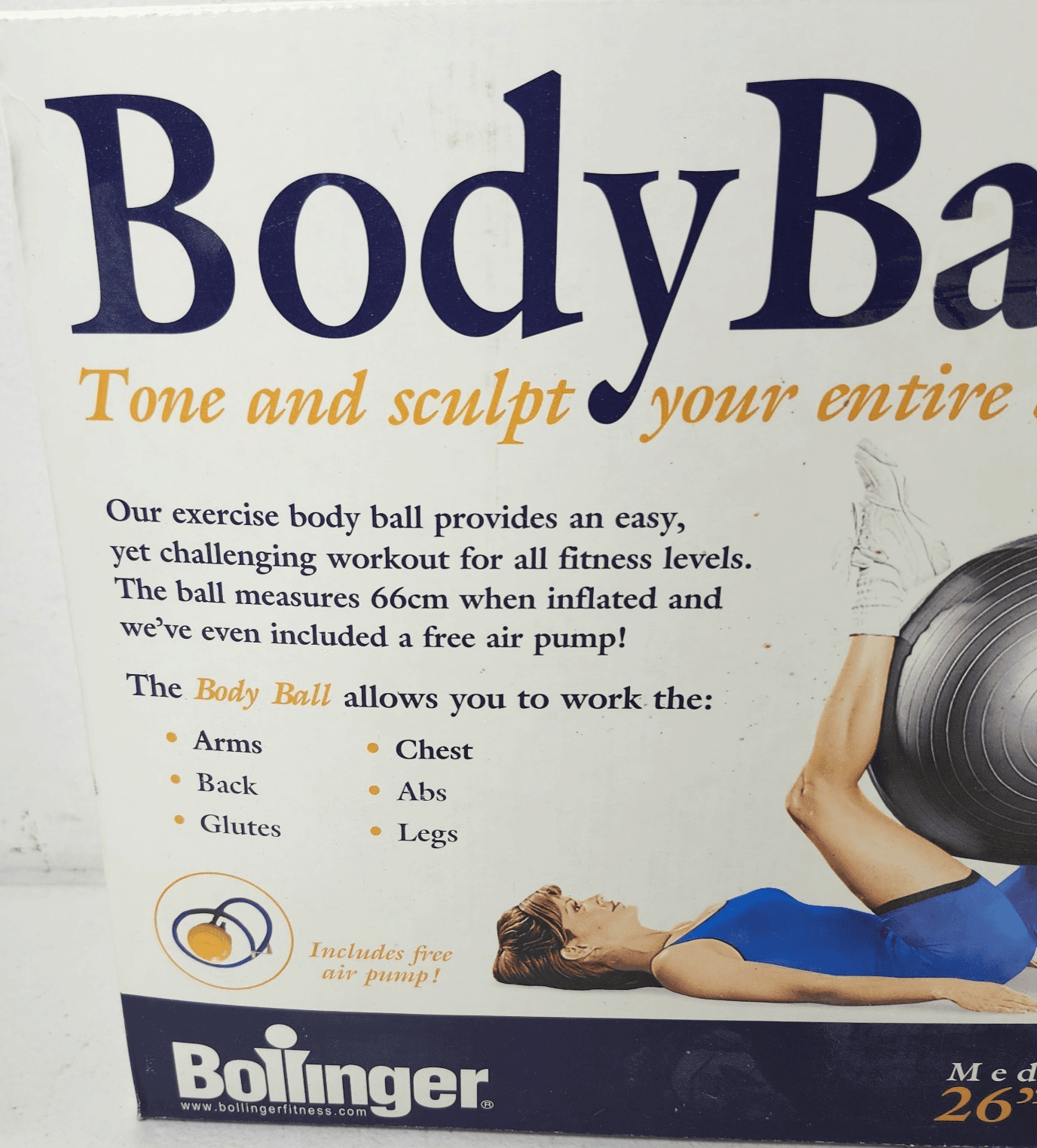 Bollinger Body Ball Medium Size Gray 26" Tone Sculpt Yoga Workout Exercise NEW - Thumbnail 3