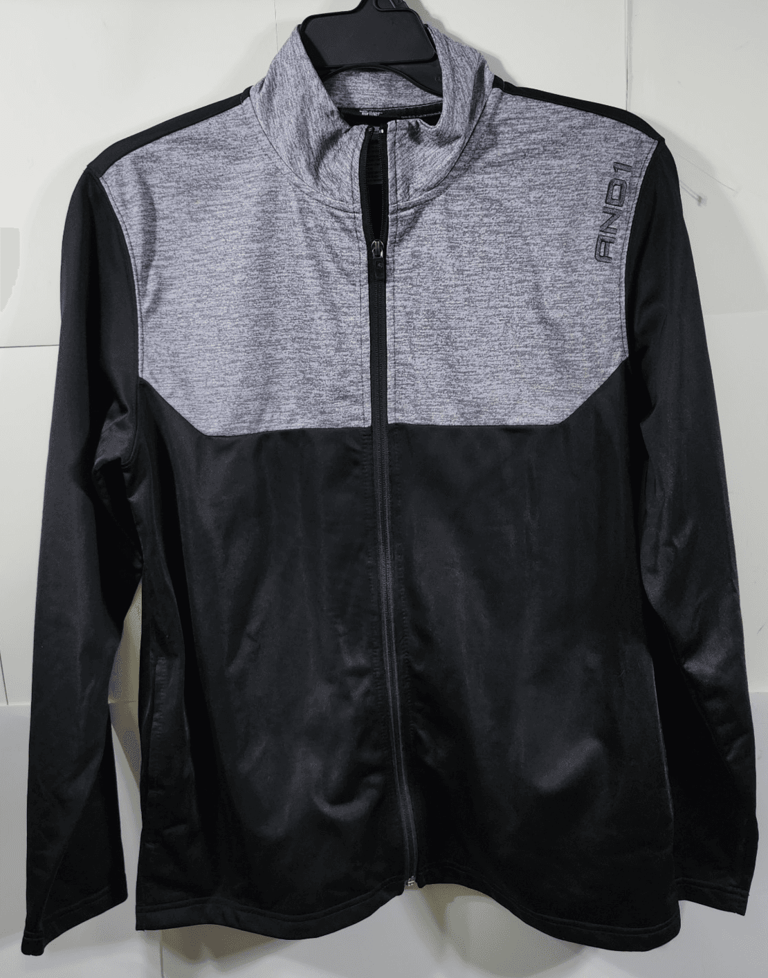And1 TrackJacket Men's Medium Gray Logo Basketball Full Zip Coat - Thumbnail 5