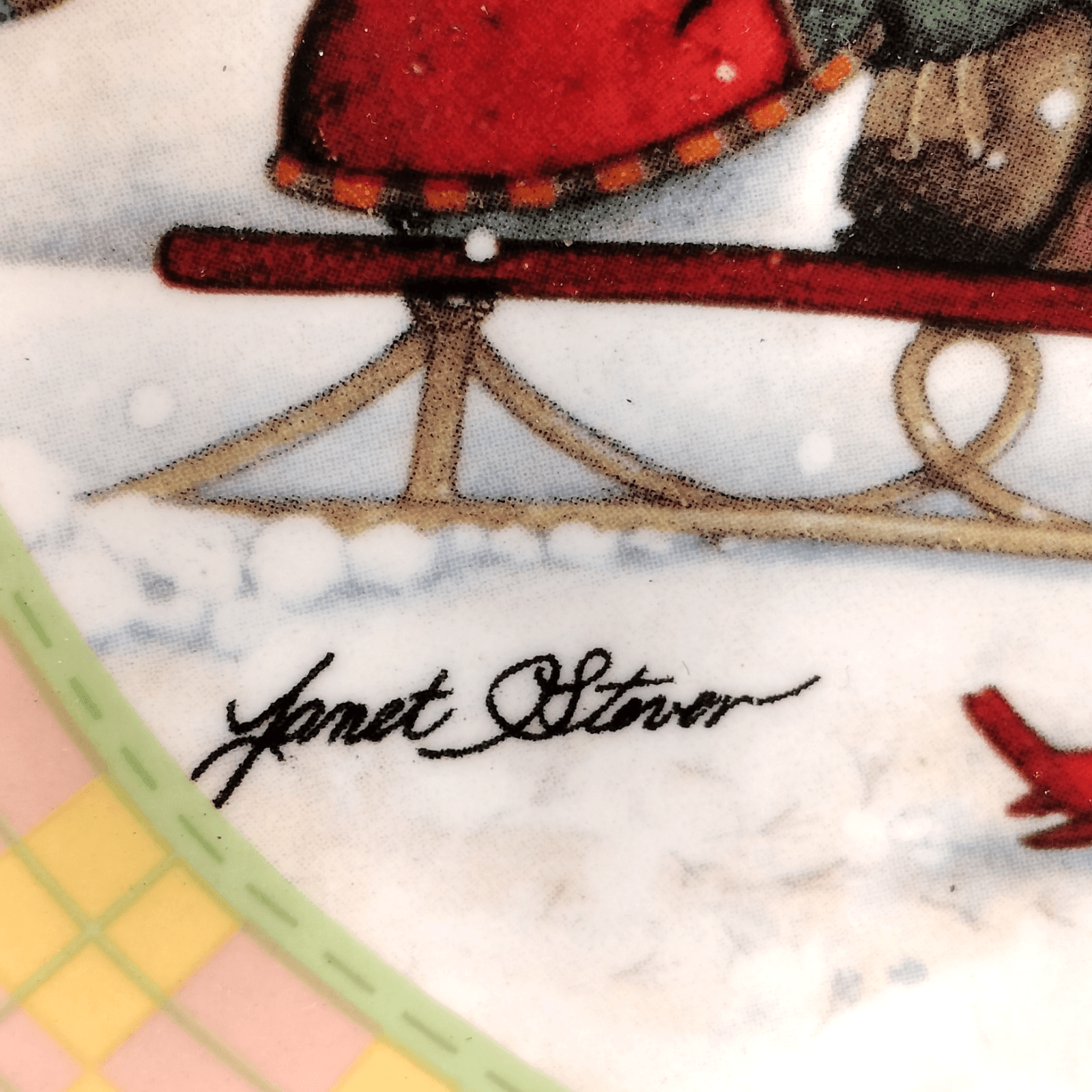 Janet Stever Plate Snowman Holiday Xmas Theme Home Decor - Thumbnail 4