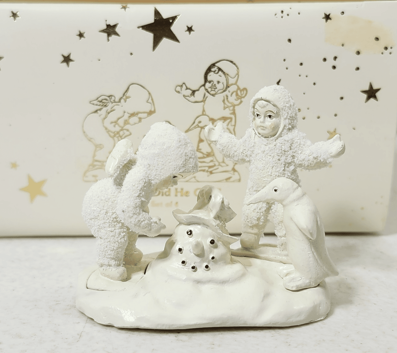 Vintage Dept. 56 Snowbabies Where Did He Go? Figurine #7654-6 W/ Box Home Decor - Thumbnail 2