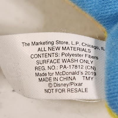 Disney Pixar Inside Out Joy Plush with Keychain Clip McDonalds 2019 - Thumbnail 4