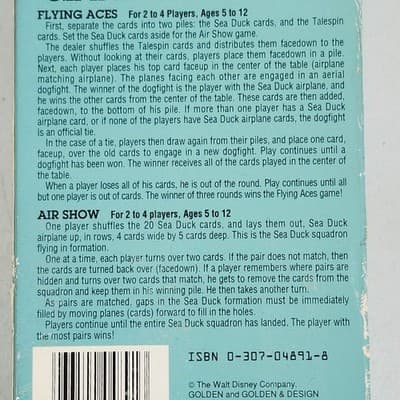 Disney Tail Spin Flying Aces & Air Show Giant Card Game NEW - Thumbnail 5