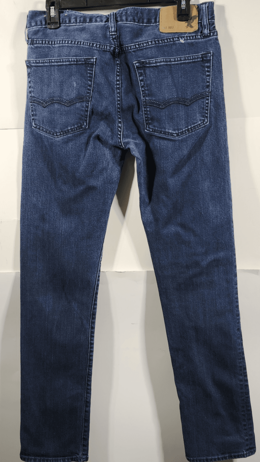 American Eagle Jeans Mens 30X32 Slim Straight Blue Denim Pants - Thumbnail 4