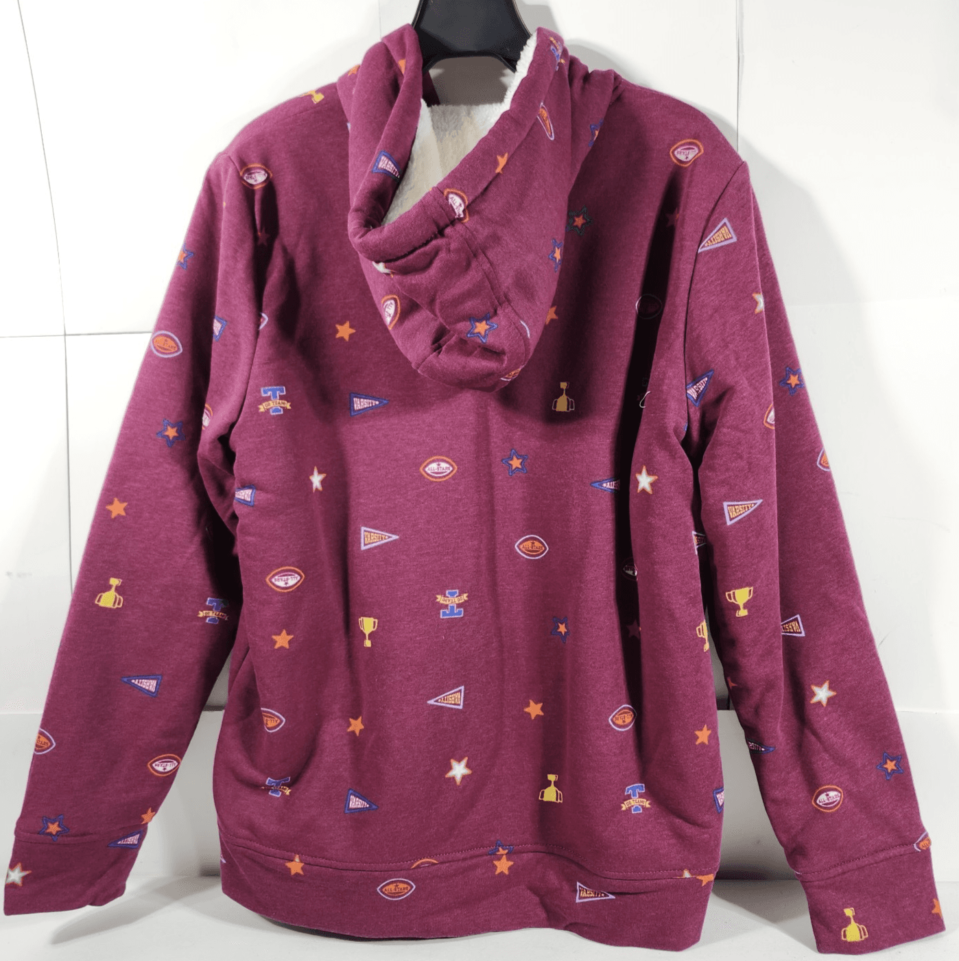 Wonder Nation Boy's Full Zip Hoodie W/Faux Shearling Lining Size XL Red NEW - Thumbnail 6