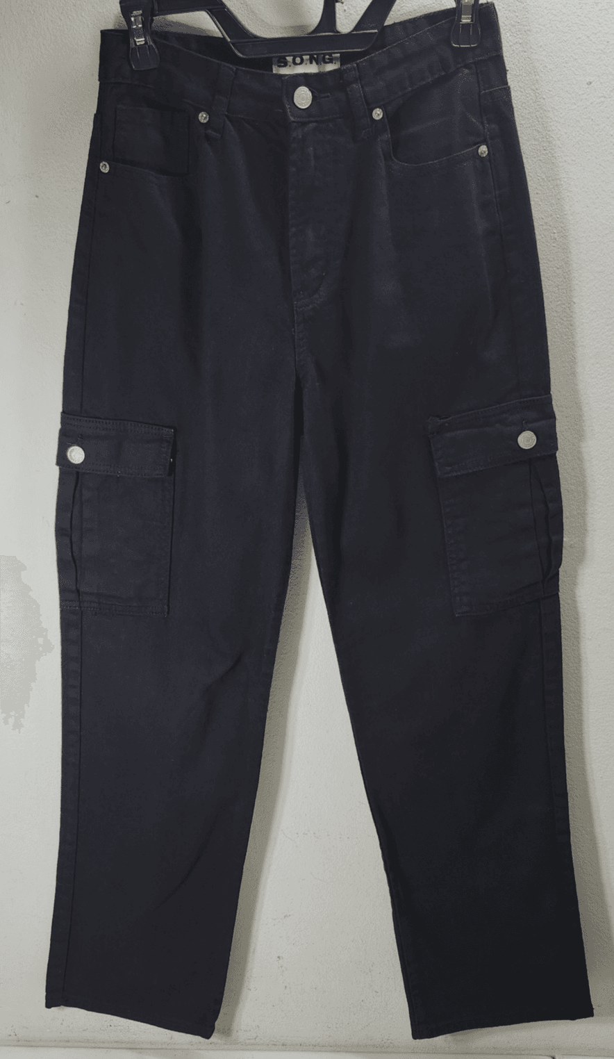 S.O.N.G. 90s Boyfriend Cargo Jeans Black Denim Juniors Women’s Size 3 - Thumbnail 5