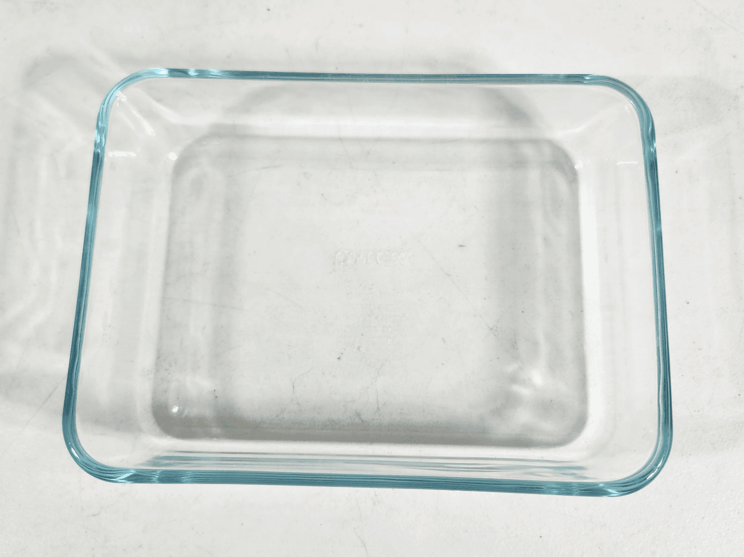 Pyrex 7210 Clear Blue Tint Glass Baking Dish 3 Cup 7" x 5" x 1.5" No Lid - Thumbnail 2