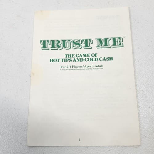 Parker Brothers Trust Me The Hot Tips & Cold Cash VTG Board Game - Thumbnail 6