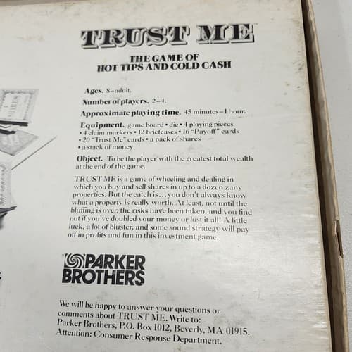 Parker Brothers Trust Me The Hot Tips & Cold Cash VTG Board Game - Thumbnail 8