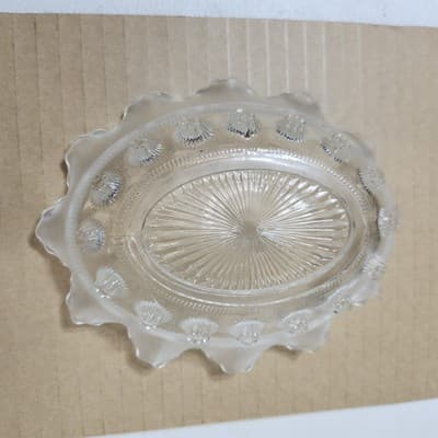 Vintage Clear Crystal Ribbon Hobnail Pattern Trinket Candy Serving Dish - Thumbnail 8