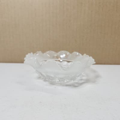 Vintage Clear Crystal Ribbon Hobnail Pattern Trinket Candy Serving Dish - Thumbnail 3