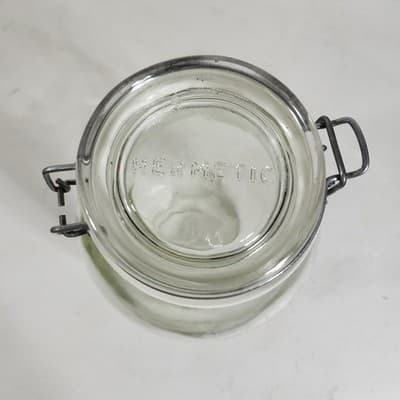 Vtg Christmas by Carlton 3L Ermetico Glass Cookie Jar in Original Box - Thumbnail 4