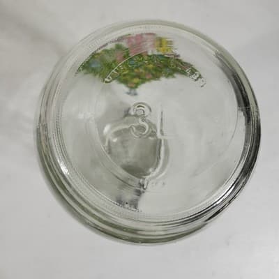 Vtg Christmas by Carlton 3L Ermetico Glass Cookie Jar in Original Box - Thumbnail 6