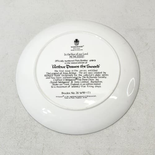 Wedgewood Collector Plate Sword In The Stone "Arthur Draws The Sword" Bone China - Thumbnail 6