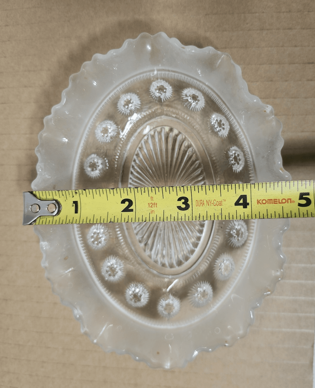 Vintage Clear Crystal Ribbon Hobnail Pattern Trinket Candy Serving Dish - Thumbnail 6