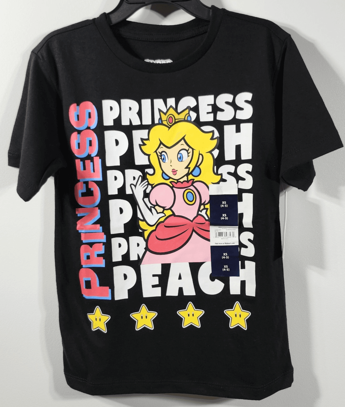 Super Mario Princess Peach Girls Short Sleeve Graphic T-Shirt Size XS NEW