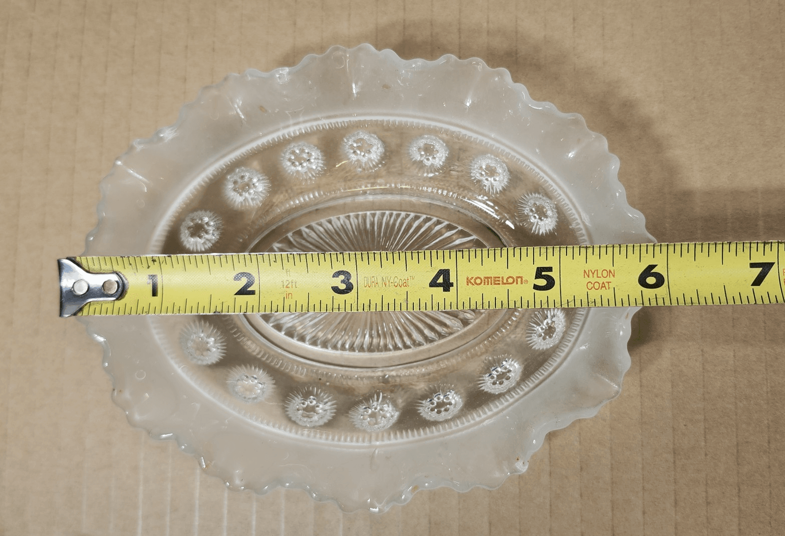 Vintage Clear Crystal Ribbon Hobnail Pattern Trinket Candy Serving Dish - Thumbnail 7