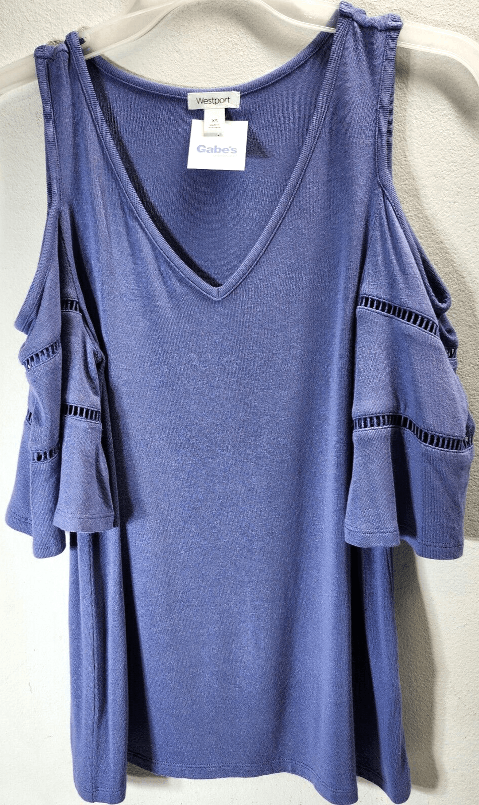 Westport Womens XS Blue Blouse Shirt V-Neck NEW - Thumbnail 5