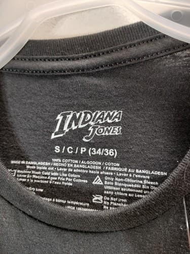 Indiana Jones Mens Graphic T-Shirt Size Small Black Short Sleeve Logo NEW - Thumbnail 5