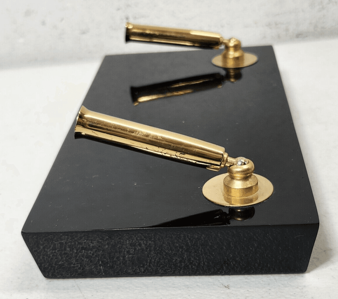Charles Underwood Double Pen Holder Desk Decor 8" X 4" Black & Gold - Thumbnail 8