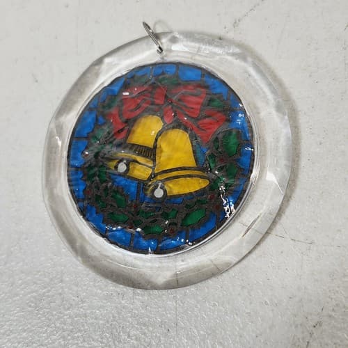 Vintage Holiday Christmas Tree Hanging Ornaments Santa Wreath With Bells - Thumbnail 4