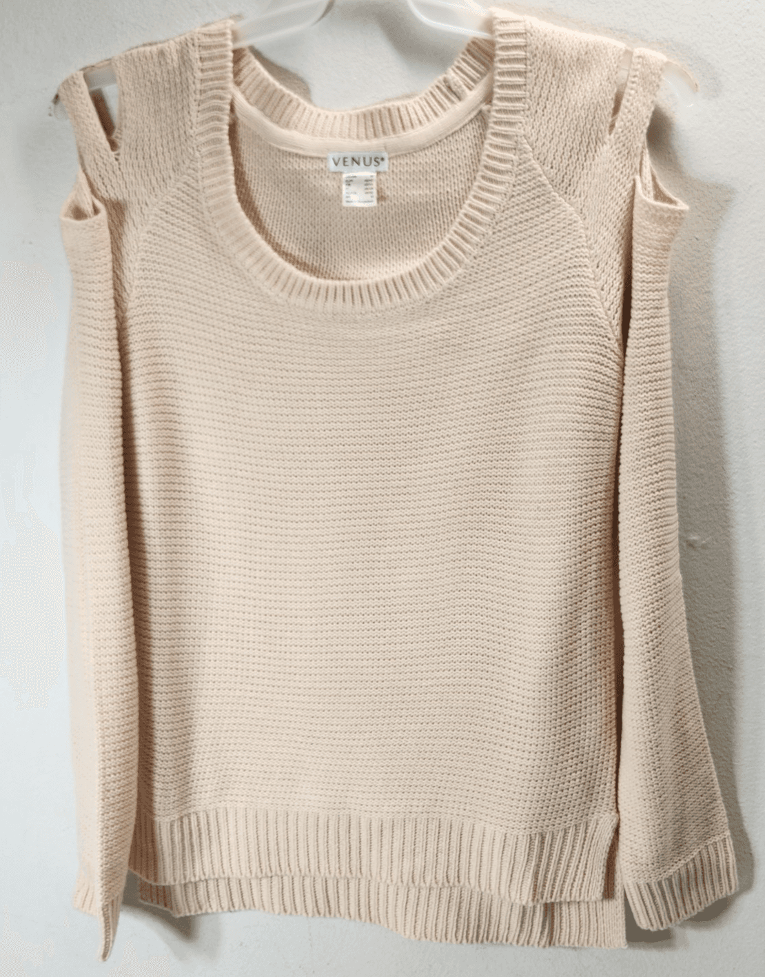 Venus Women's M Sweater Light Pink Shoulder Cut Out - Thumbnail 5
