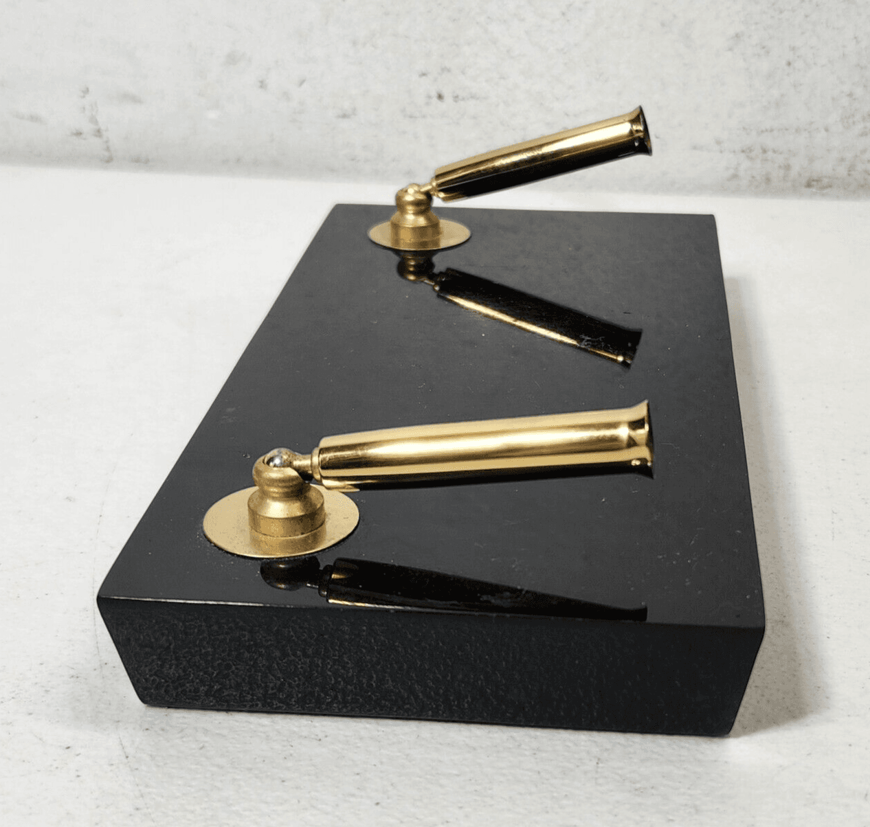 Charles Underwood Double Pen Holder Desk Decor 8" X 4" Black & Gold - Thumbnail 6