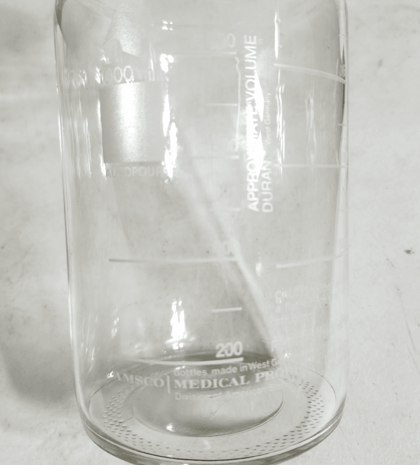 1000ML Amsco Round Glass Apothecary Clear Measuring Bottle Vintage - Thumbnail 6