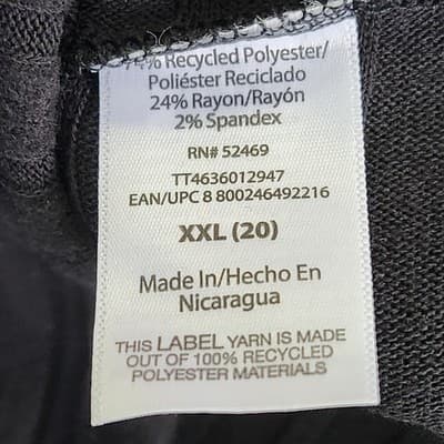 Time and Tru Women's XXL Shirt Ribbed Hacci V-neck Top Black NEW - Thumbnail 9