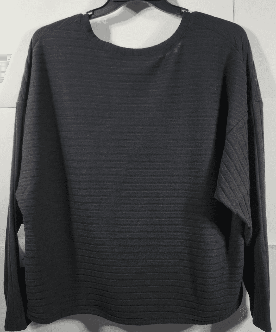 Time and Tru Women's XXL Shirt Ribbed Hacci V-neck Top Black NEW - Thumbnail 6