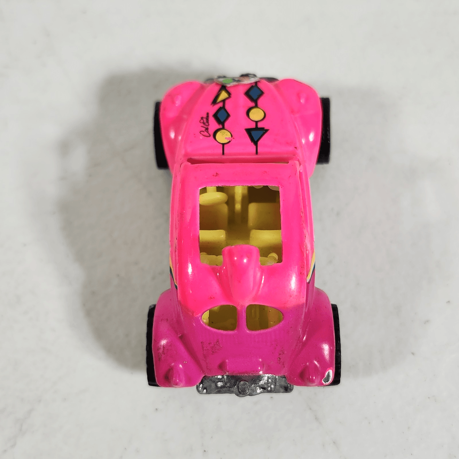 1989 Hot Wheels California Custom VW Baja Bug Beetle Pink w/Real Riders 1/64 - Thumbnail 8