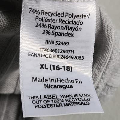 Time and Tru Women's XL Shirt Ribbed Hacci V-neck Top Gray NEW - Thumbnail 9